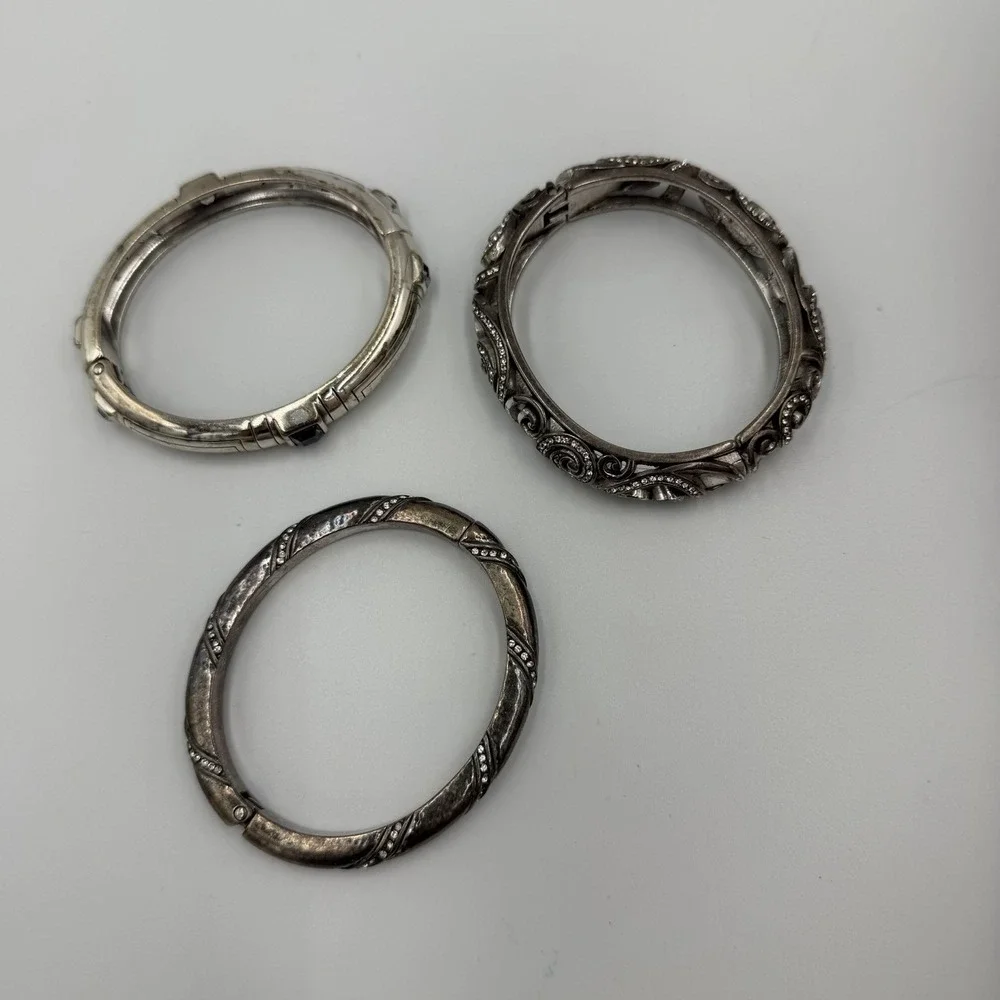 BRIGHTON‎ JEWELRY LOT 3 Bracelets 1 Necklace Silver